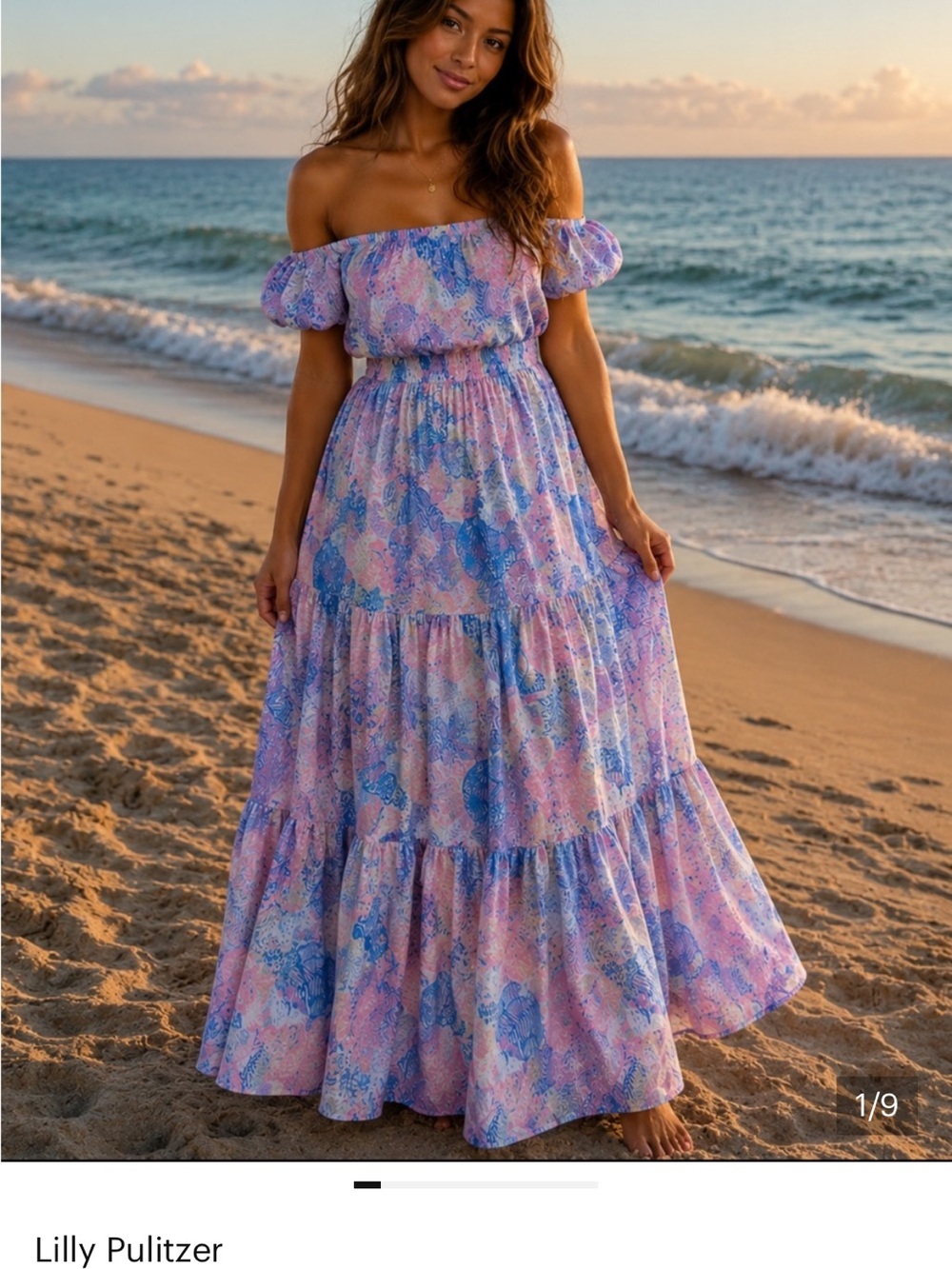 Lilly Pulitzer Zemini Maxi dress cover Roar of the Sea pink multi size M